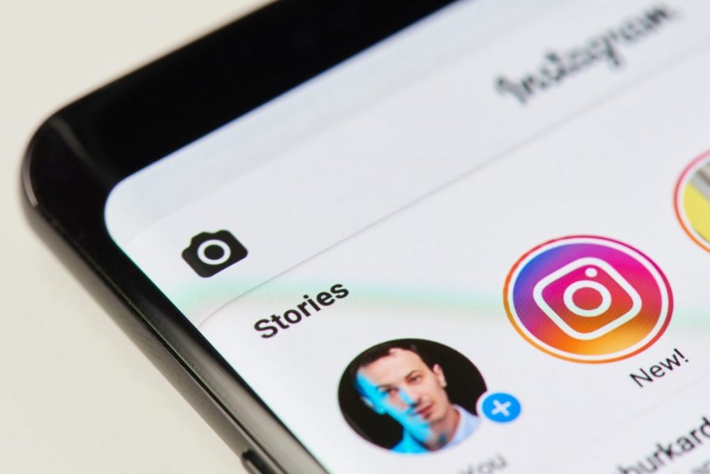 a phone displaying instagram story widgets